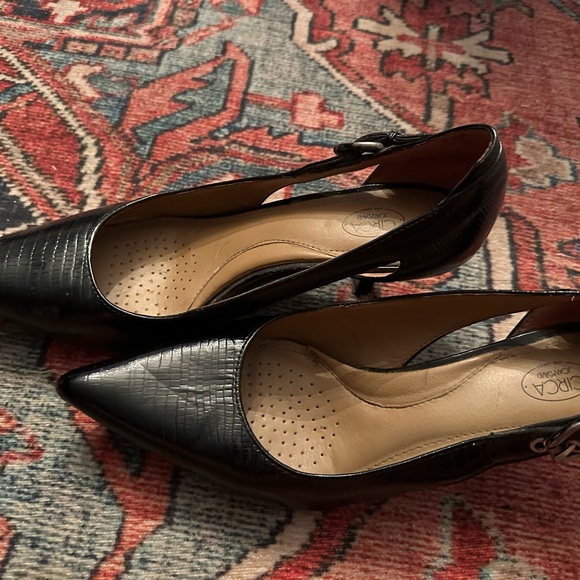 COPY - Circa Joan & David Black kitten heel shoes - Picture 3 of 5